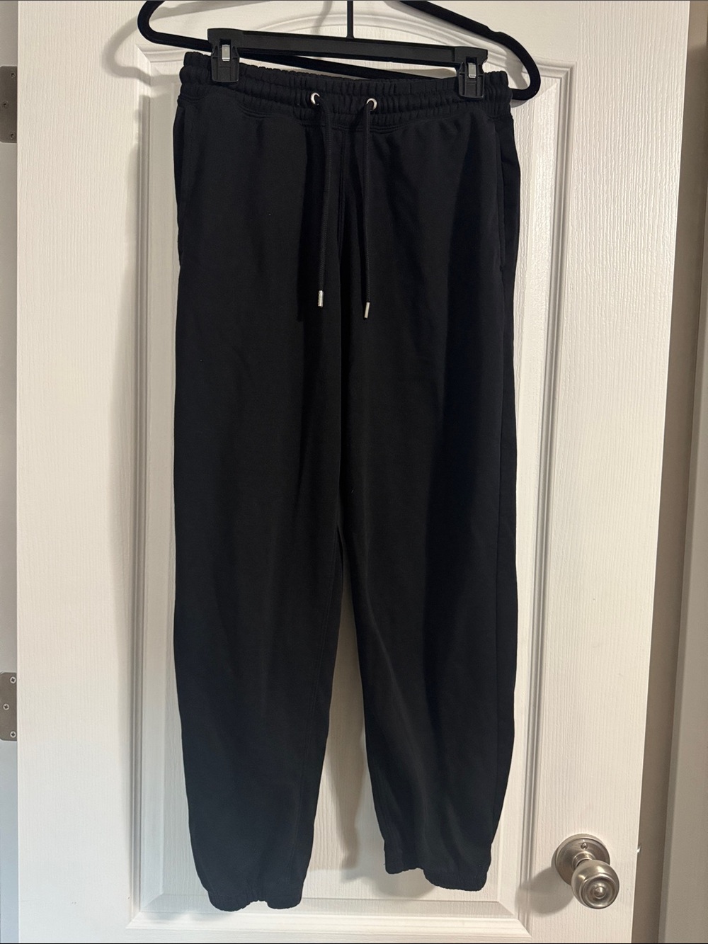 Men's Black Drawstring Jogger Pants - Casual Everyday Wear